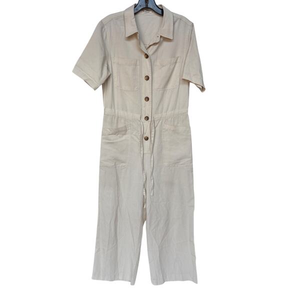 Marine Layer Joni Cropped Wide Leg Short Sleeve Jumpsuit size M - Picture 1 of 13